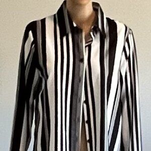 Beautiful Oversized Black and White Strip Shirt